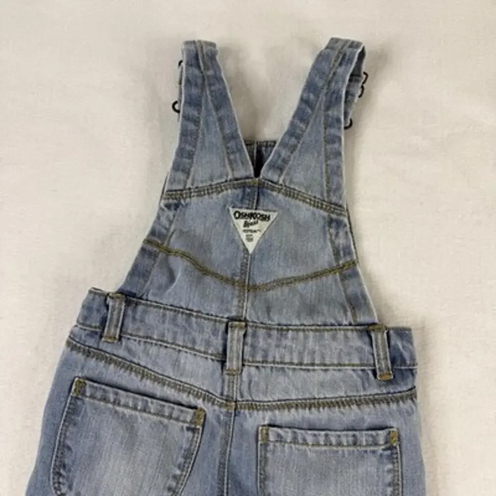 OshKosh Overalls Denim Vestbak Baby Boys 2T Blue Adjustable Straps Pockets